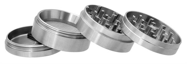 Grinder/Pollinator 4-teilig  Edelstahl Ø 50mm Höhe 38mm silberfarben